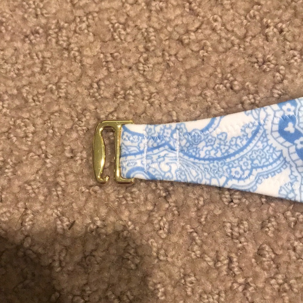 Strapless blue paisley VS bikini top - Picture 2 of 4